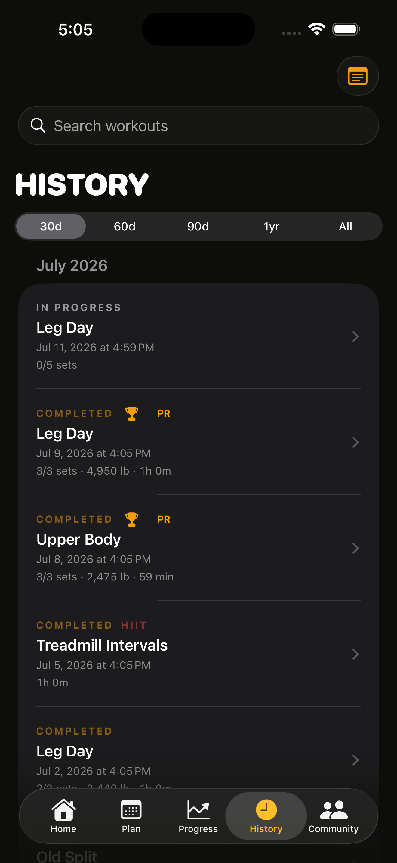 History tab
