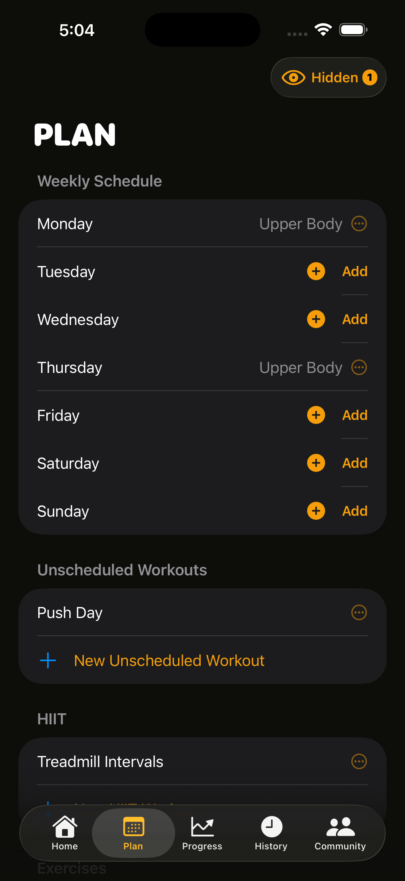 Plan tab